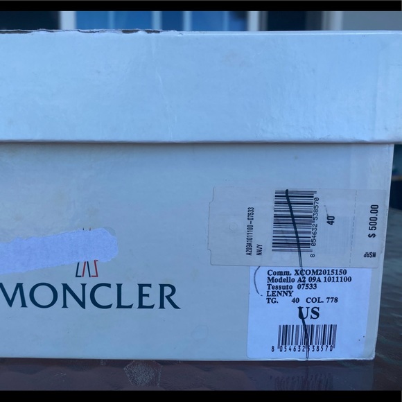MONCLER “LYON” HIGH TOP SNEAKERS EU40 (US Men’s 7) - Picture 2 of 5